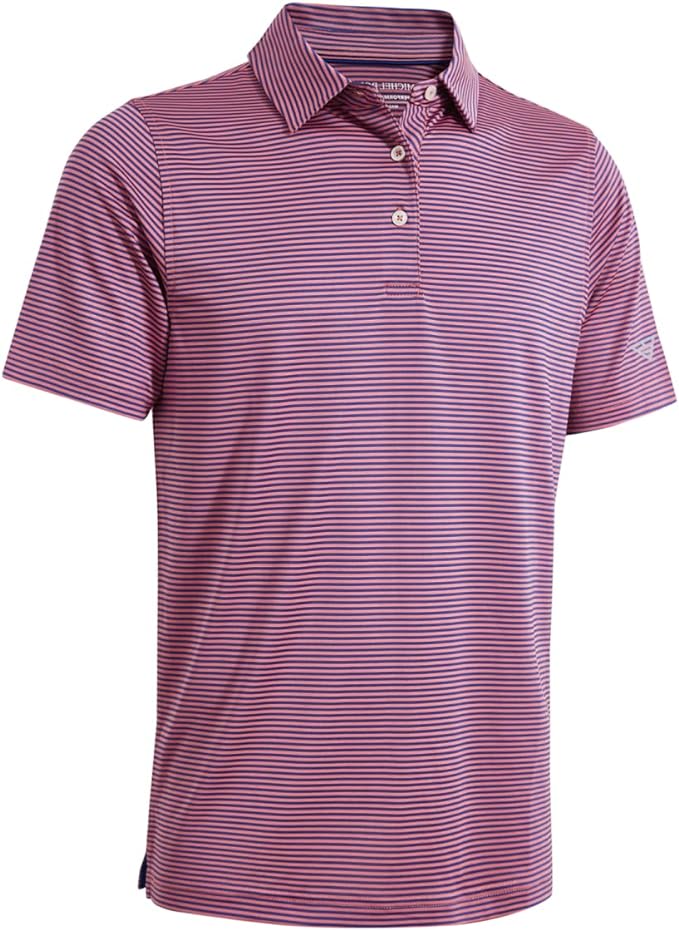 Golf Shirts for Men Dry Fit Short Sleeve Print Performance Moisture Wicking Polo Shirt