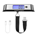 travel inspira Rechargeable Luggage Scale 110lb/50kg - Large Backlit Display - Stainless Steel - Portable Digital Hanging Scale for Suitcases, Bags, Packages (USB -C Charging Included)