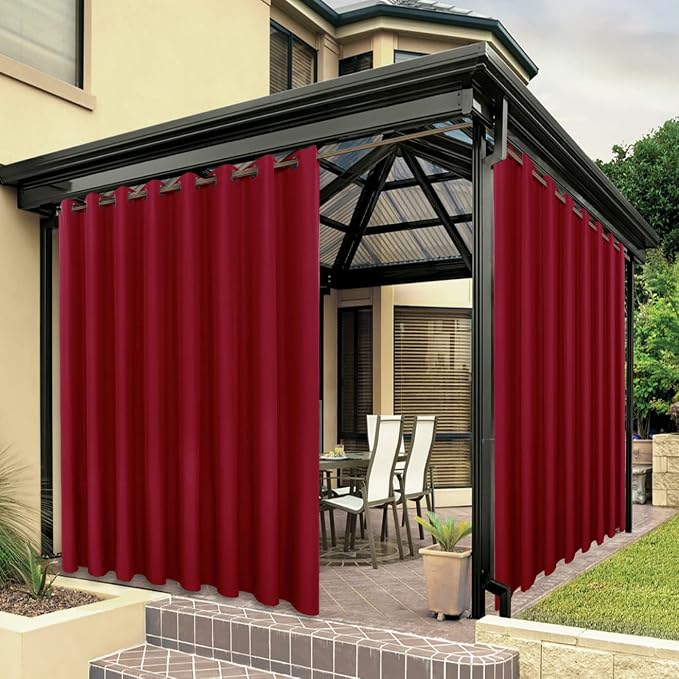 BONZER Outdoor Curtains for Patio Waterproof Thick Privacy Extra Wide | Grommet by Bonzer