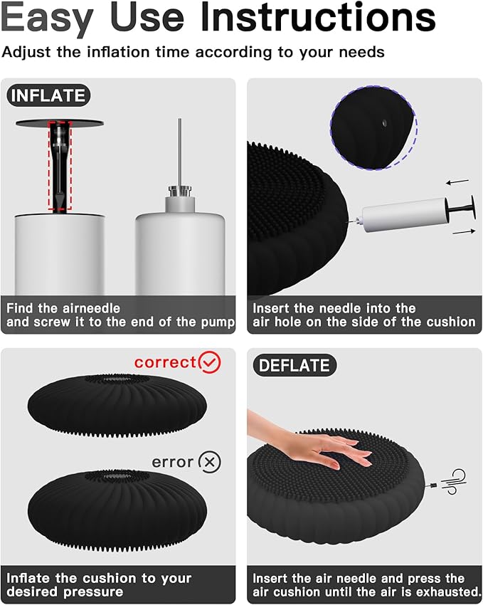 Wobble Cushion with Inflation Pump - Wobble Disk Balance Disc Wiggle Seat for Sensory Kids, Balance Pads