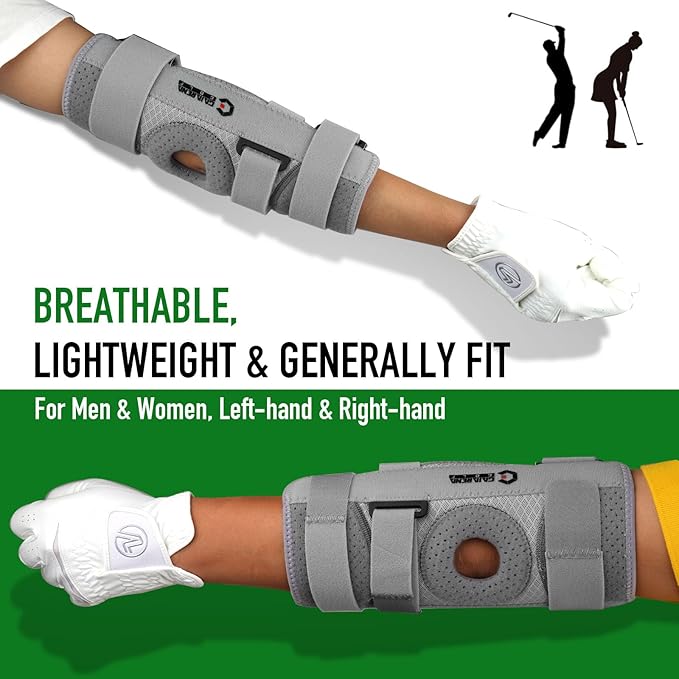 GAIARENA Golf Training Aid Straight Arm Elbow Brace Swing Trainer, Straight Away Swing Trainer Aid to Eliminate Chicken Wing Swing Golf Accessories Practice Equipment Gifts for Men Women Beginner