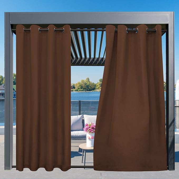 Easy-Going Outdoor Curtains for Patio 1 Panel, 54x120 inch, Weatherproof - Image 3