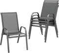 Patio Chairs Set of 4, Stackable Outdoor Dining Chairs | All Weather Dining Set by ONBRILL