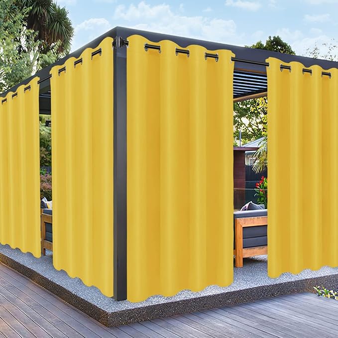 PureFit Outdoor Curtains for Patio Waterproof Weatherproof Outside Curtains | by PureFit