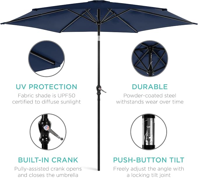 Best Choice Products 10ft Outdoor Patio Umbrella, Outdoor Table Umbrella - Image 5
