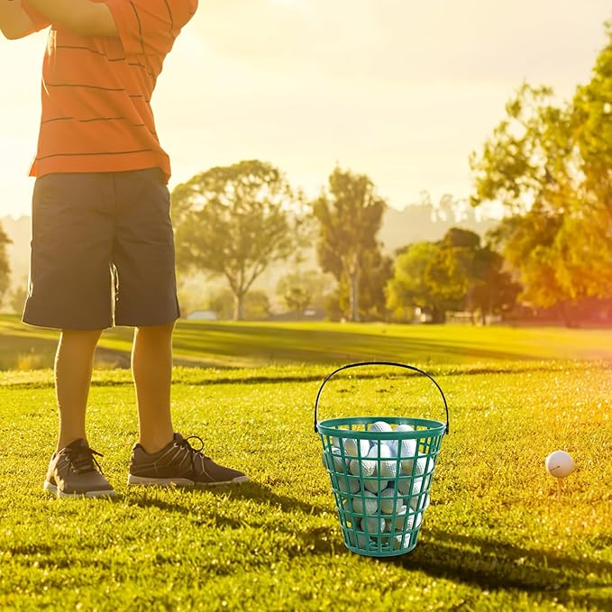 1pcs Golf Ball Basket,Plastic Golf Ball Bucket Golfball Storage Container with Handle for Outdoor Sport Stadium Accessories,75pcs Ball