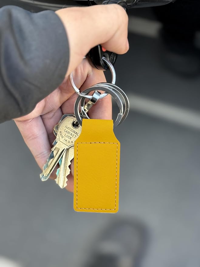 LaserGram Rectangle Keychain, Coat of Arms Germany, Personalized Engraving Included (Yellow)