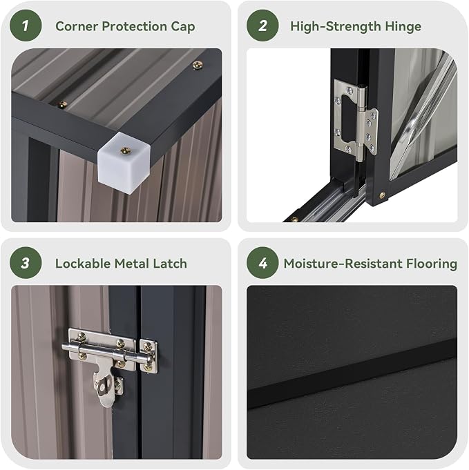 Aoxun Outdoor Storage Cabinet Shed - Image 5