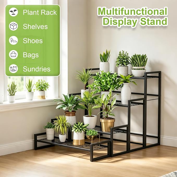 VyGrow Plant Stand, 4 Tier Stackable Tiered Plant Stand, Scalable Heavy Duty - Image 6
