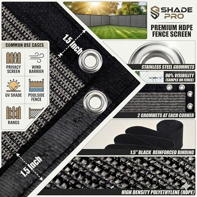 90% Shade Cloth Sun Shade Fabric Privacy Screen Shade Cover - Image 3