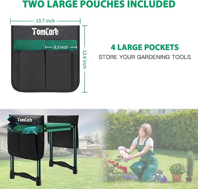 TomCare Garden Kneeler and Seat, 11.12" Kneeling Pad Sturdy Garden Bench | - Image 4