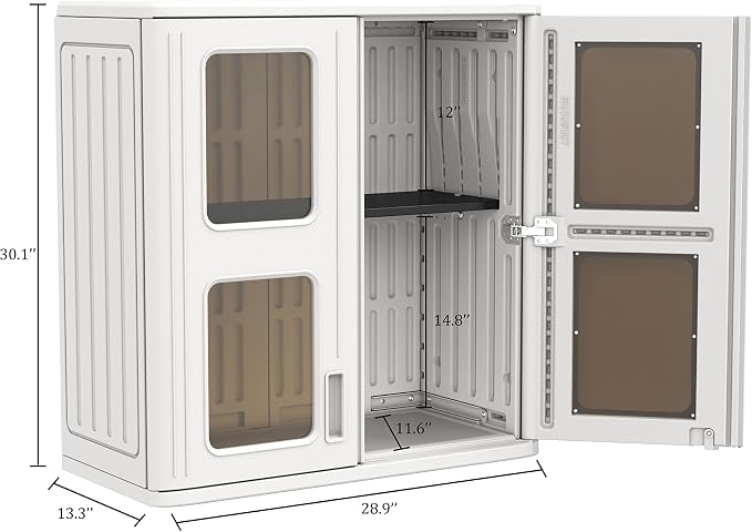 Outdoor Storage Cabinet Waterproof, Resin Garage and Laundry Room Wall Mounted - Image 4