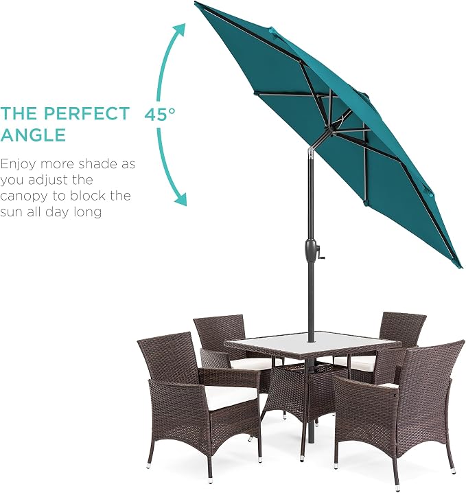 Best Choice Products 7.5ft Heavy-Duty Round Outdoor Market Table Patio Umbrella - Image 2