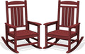 Oversized Outdoor Rocking Chairs Set of 2, HDPE Porch Rockers by KINGYES