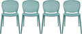 2xhome Set of 4 Patio Dining Chairs | Modern Stackable Outdoor Pool Side Chair by 2xhome
