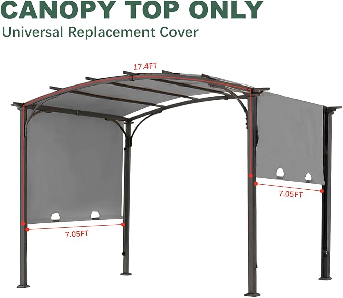 85" x 208" Universal Pergola Replacement Canopy Cover | Waterproof Shade Top - Image 3