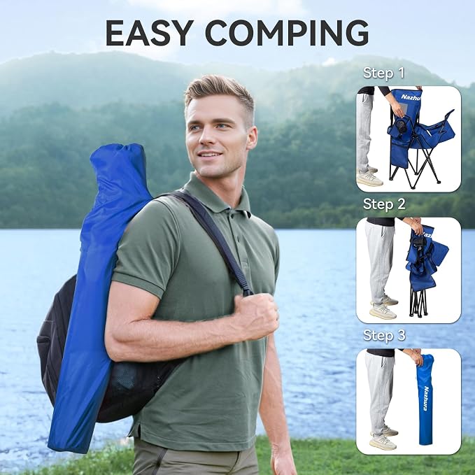 Nazhura 2 Pack Outdoor Camping Chairs Folding/Foldable/Portable - Image 5