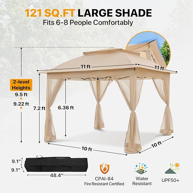 COOS BAY 11x11 Pop Up Gazebo - Image 3