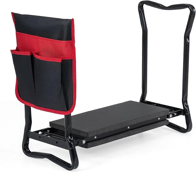 2-in-1 Garden Kneeler and Seat, Folding Garden Seat w/EVA Foam Kneeling Pad & by OFFICEJOY