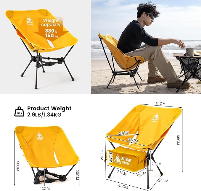 ONETIGRIS Tigerblade Camping Chair, Lightweight Folding Backpacking Hiking Chair - Image 3