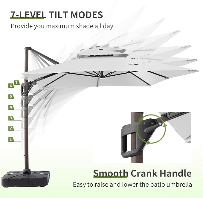 JZAC & QZYD 9x12 FT Cantilever Offset Patio Umbrella - Image 5