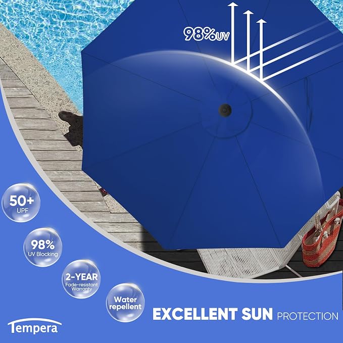Tempera Patio Market Outdoor Table Umbrella - Image 3