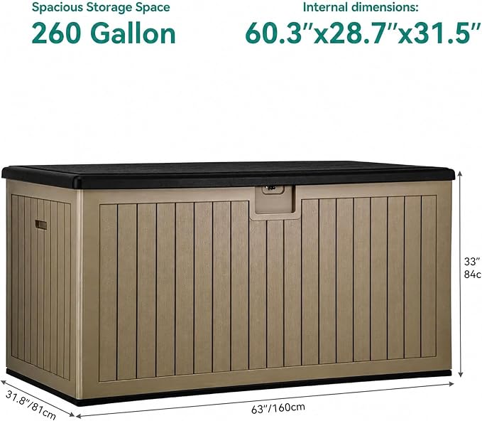 YITAHOME 260 Gallon Large Deck Box - Image 6