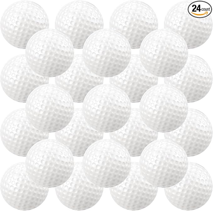 Junkin 24 Pcs Foam Golf Practice Balls Realistic Feel and Flight Training Sport Balls Elastic Soft Foam Golf Balls for Indoor or Outdoor Backyard Training