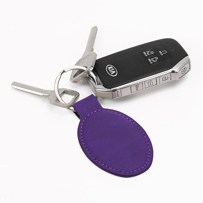 LaserGram Oval Keychain, Golf Ball, Personalized Engraving Included (Dark Purple)