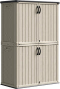 Patiowell 50 cu.ft Plastic Vertical Outdoor Storage Shed, Waterproof Resin by Patiowell