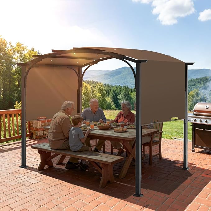 slashome 200" x 103" Pergola Replacement Canopy, Fits L-PG152PST-B, Coffee | - Image 7