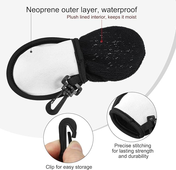 PATIKIL Golf Ball Washer Pouch, Portable Golf Balls Cleaner Pocket Bag with Hanging Clip for Golf Exercise