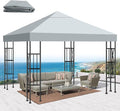 10x10 Gazebo Canopy Replacement Top, 300D High-Density Waterproof Single Layer by Bsteciar