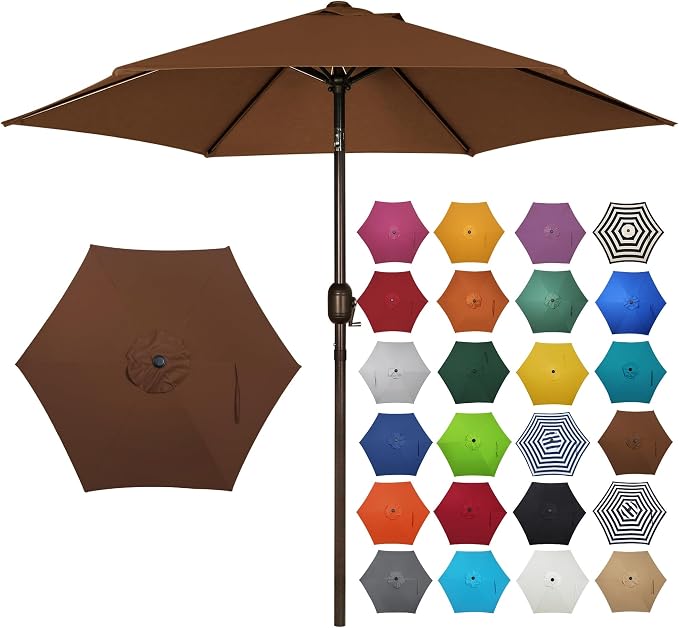 7.5 ft Patio Umbrella, Yard Umbrella, Outdoor Market Umbrella by Blissun