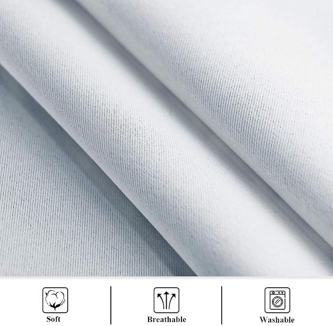 Outdoor Curtains Waterproof W100 x L95 Inch Greyish White, 1 Panel | Thick - Image 7