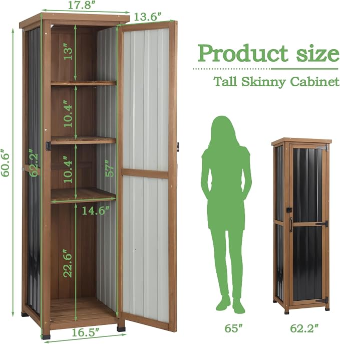 PetsCosset 62" H Outdoor Corner Storage Cabinet - Image 2