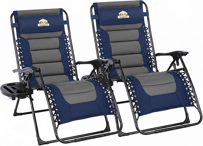 Colegence Oversized Padded Zero Gravity Chairs, 0-170° lock, removable side by ColegenceOutdoor