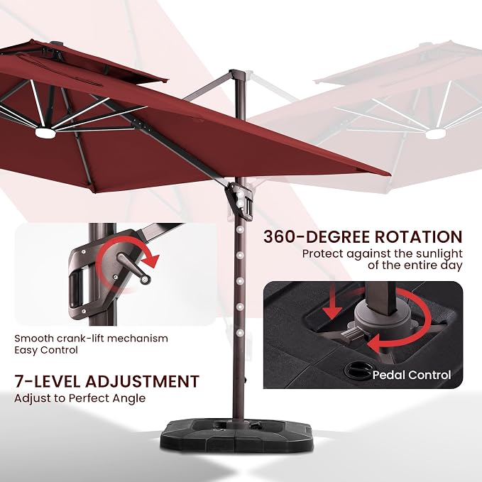 10x10 FT Outdoor Cantilever Patio Umbrella - Image 6