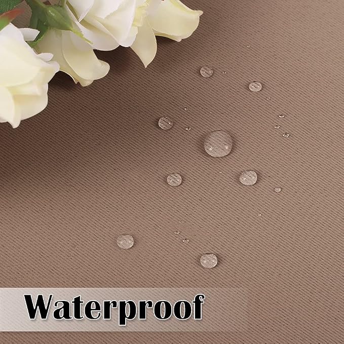 Deck Waterproof Curtains Outdoor W100 x L95 Inch Mocha, 1 Panel | Extra Wide - Image 6