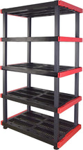 CX Craftsman 5-Tier Heavy Duty Plastic Storage Shelves, Garage Organization | by BLACKYELLOW