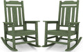 SERWALL Oversized Outdoor Rocking Chairs Set of 2, HDPE Patio Rocker by Unknown