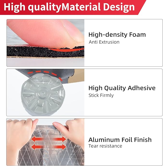 197mil 36sqft Sound Deadening Mat, Heat Shield Automotive Carpet Car Insulation Foam Board Sound Dampening, Aluminum Foil Finish Noise Insulation and Vibration Dampening Material