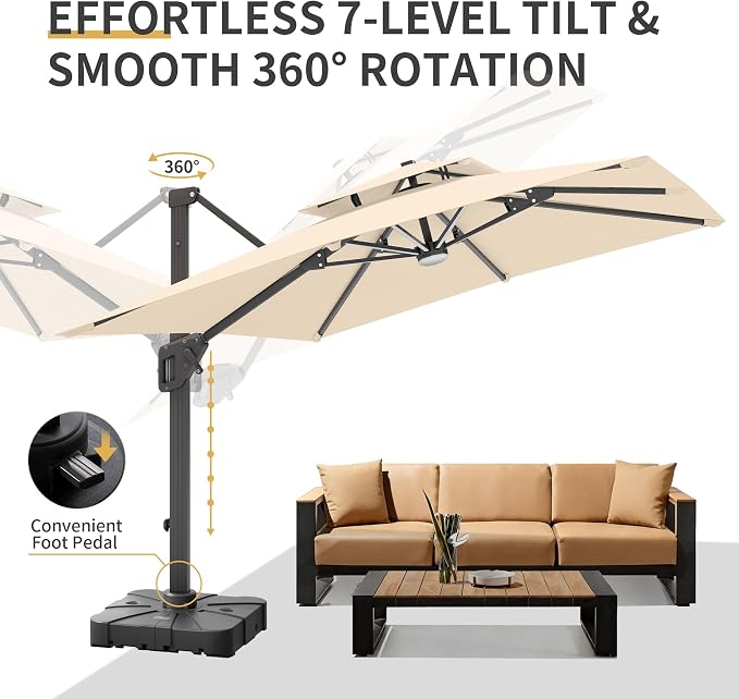 10 X 13 FT Cantilever Patio Umbrella - Image 6