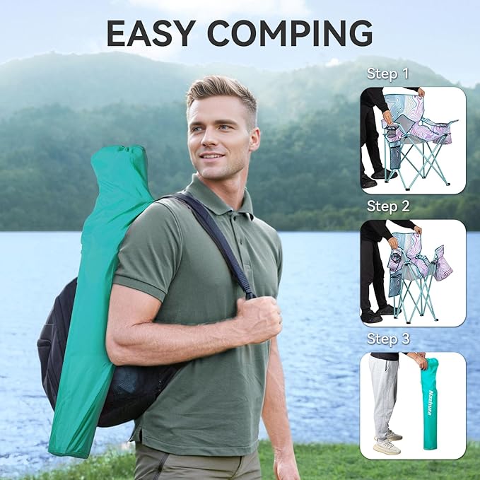 Nazhura 4 Pack Outdoor Camping Chairs Folding/Foldable/Portable - Image 5