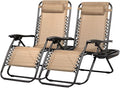 Nazhura Set of 2 Relaxing Recliners Patio Chairs Adjustable Steel Mesh Zero by NazhuraGoodCompanionAtHome