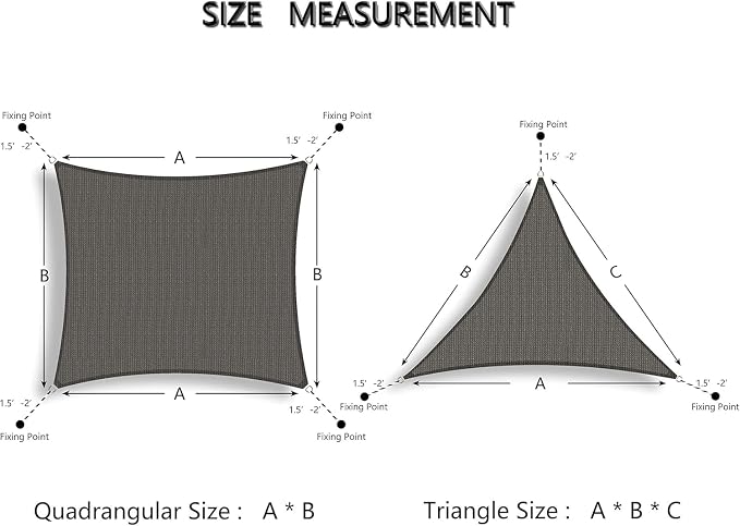 Tronssien Triangle 10'x10'x10' Sun Shade Sail, 95% UV Blockage Canopy Awning - Image 6