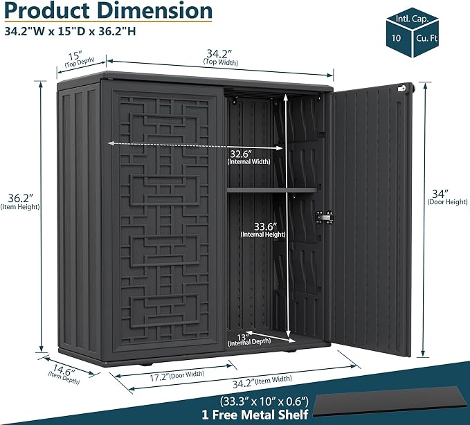 HOMSPARK Indoor/Outdoor Storage Cabinet - Image 3