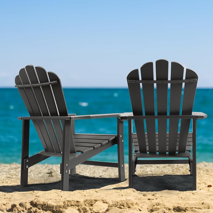 Oversized Stackable Adirondack Chair, HDPE All-Weather Fire Pit Chair | - Image 2