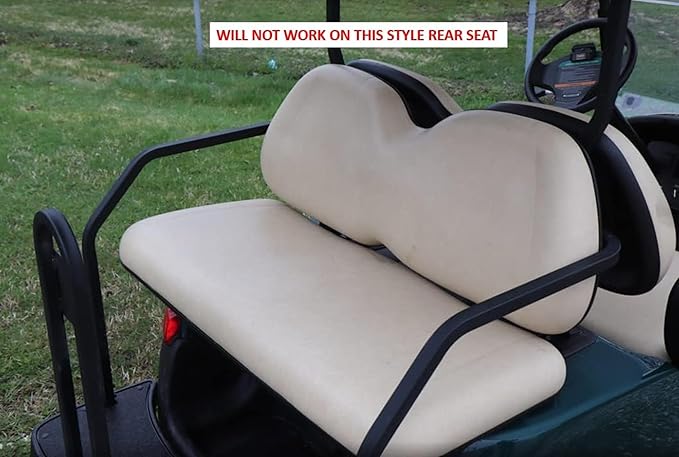 Huskey 2PCS Golf Cart Front Seat Covers for Club Car Precedent 2004+ G&E Models Custom Two-Tone Black/Blue Diamond Stitching with Blue Piping,Marine Grade Vinyl Material,Staple On Design