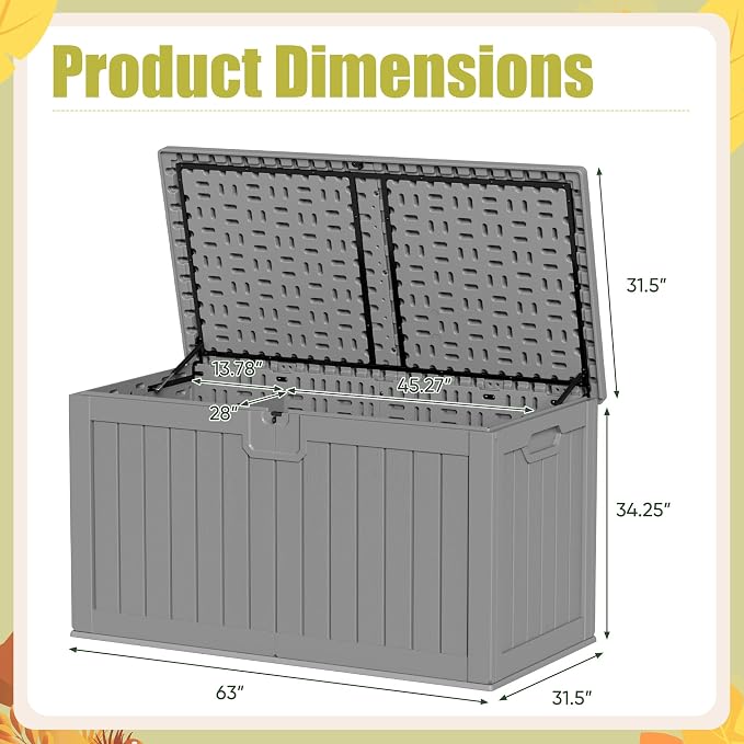 Devoko HDPE 240 Gallon Deck Box Double-Wall - Image 6